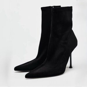Zara Black Heeled Boots